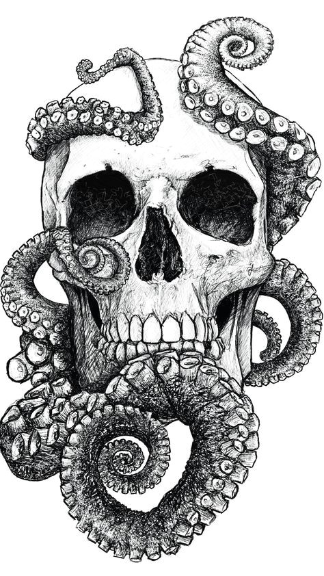 Skull Drawing Small Mr Yarks Photo Lyrics Tattoos Octopus Tattoos Skull Tattoos