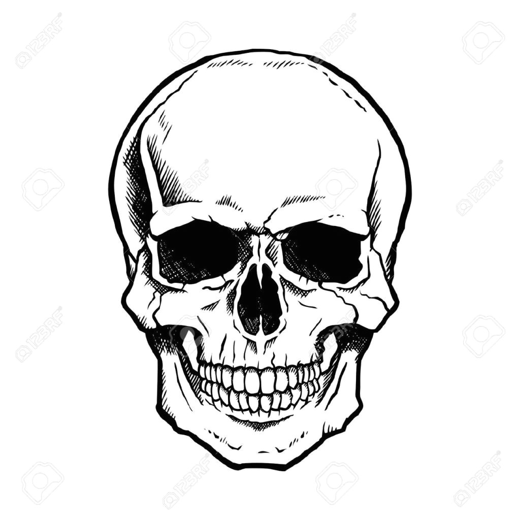 Skull Drawing with Bones Simple Skull Drawing Drawings Evil Images Stock Pictures Royalty