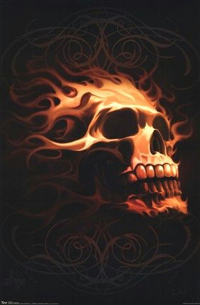 Skull Drawing with Flames Flaming Skull by tom Wood Not Much Of A Skull Fan but This Looks