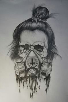 Skull Drawing with Gas Mask Drawing by Braemo Mae Via Behance Skull Gasmask Drawing