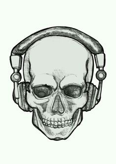 Skull Drawing with Headphones 89 Best Skull Images