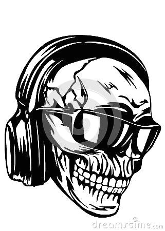 Skull Drawing with Headphones Pin by April Dikty ordoyne On Sugar Skulls Pinterest Sugar