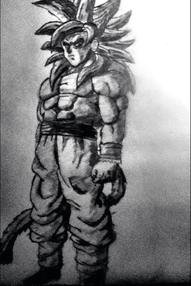 Speed Drawing Dragons Speed Drawing Super Saiyan 4 Goku Dragonball Gt Drawings