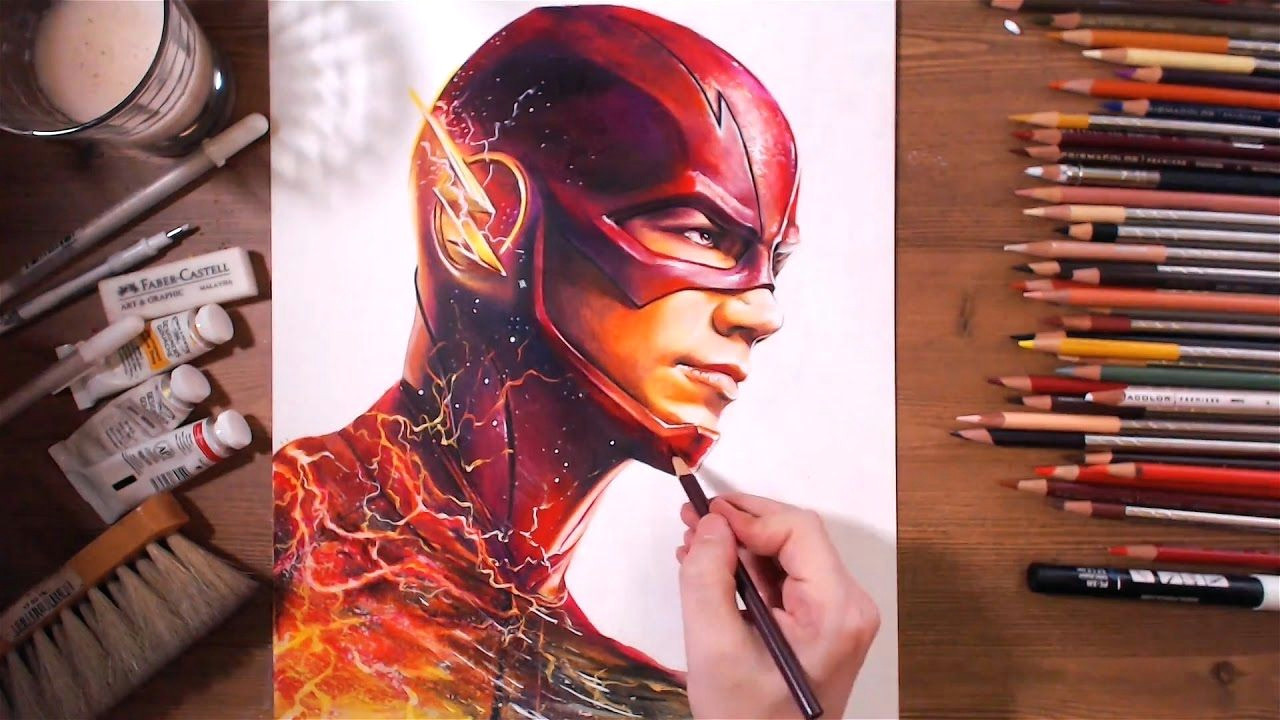 Speed Drawing Of A Cat the Flash Barry Allen Grant Gustin Speed Drawing Drawholic