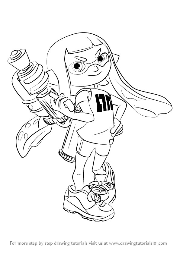 Splatoon 2 Easy Drawings Learn How to Draw Inkling Female From Splatoon Splatoon Step by