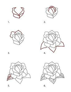 Steps for Drawing A Rose How to Draw A Classic Tattoo Style Rose In 2019 How to Pinterest