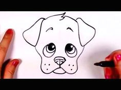 Stick Drawing Of A Dog Draw A Dog Face Drawings Drawings Dogs Drawing for Kids