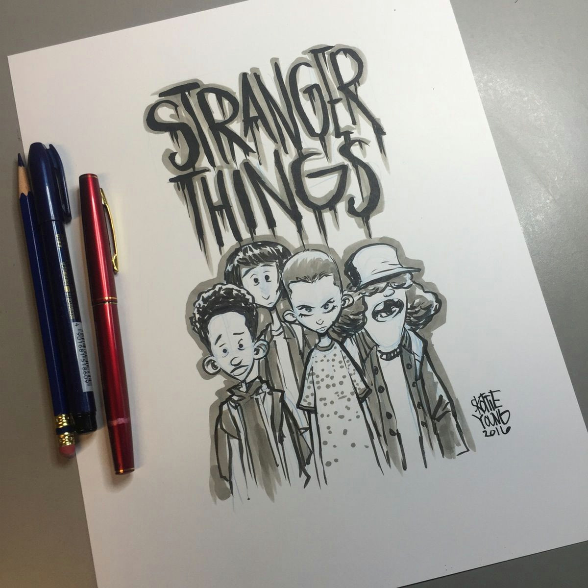 Stranger Things Drawing Logo Image Of Stranger Things Daily Sketch Character Stranger Things