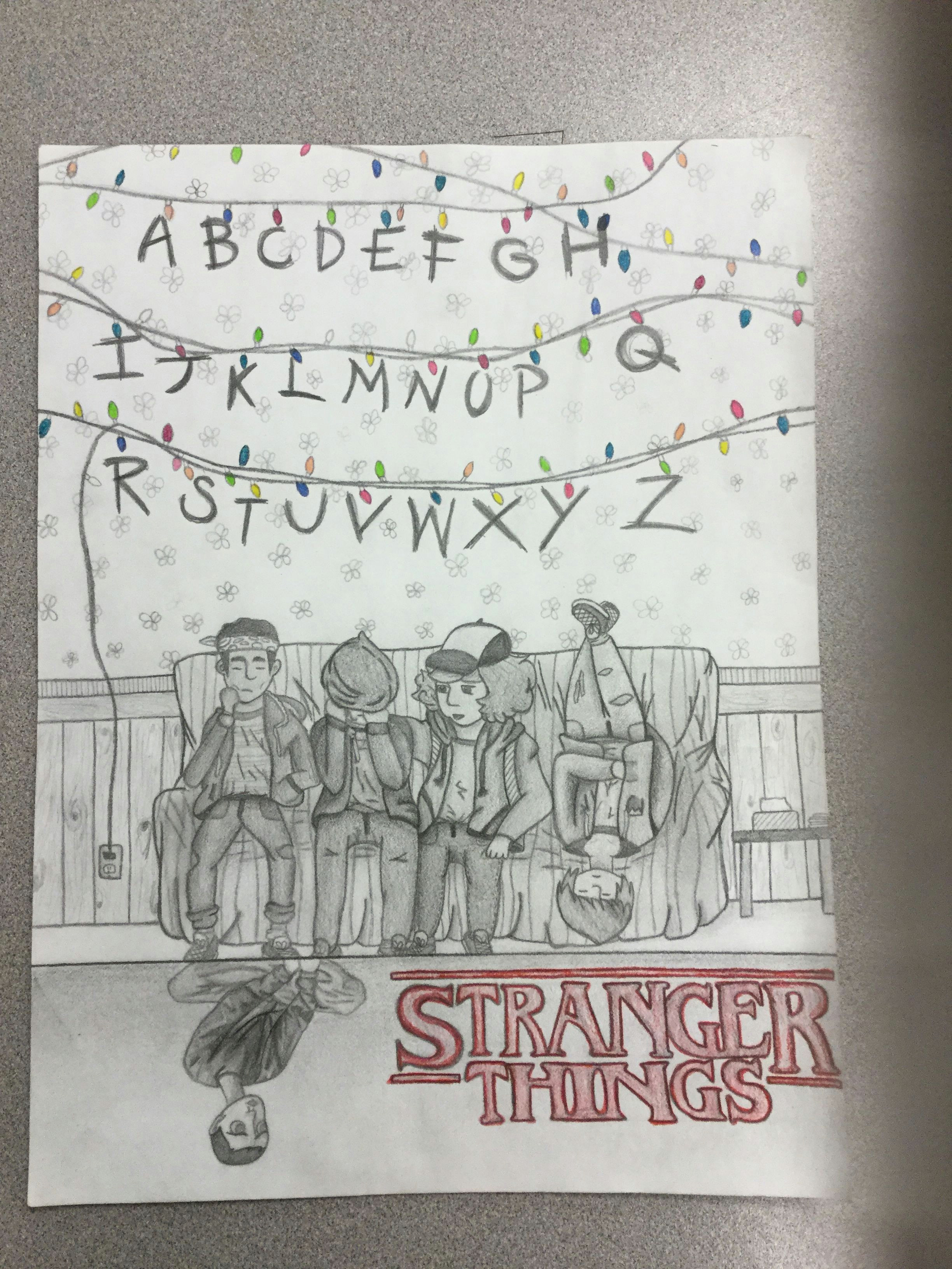 Stranger Things Drawing Logo My Stranger Things Drawing Don T Look at 11 Her Face is Weird