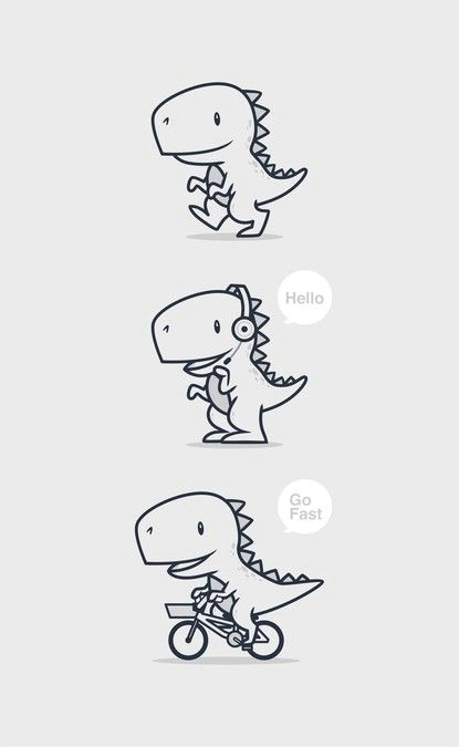 T Rex Drawing Cute Draw A Cute T Rex Icon Mascot by Kelinciedan More Tats Tattoos