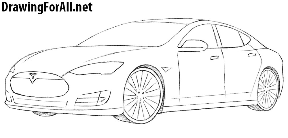 Tesla Model X Drawing Easy How to Draw A Tesla Model S Drawingforall Net