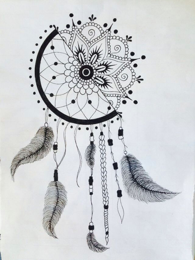 Tumblr Drawing Dreamcatcher 1 2 Dream Catcher 1 2 Mandala for Future Reference Tattoos