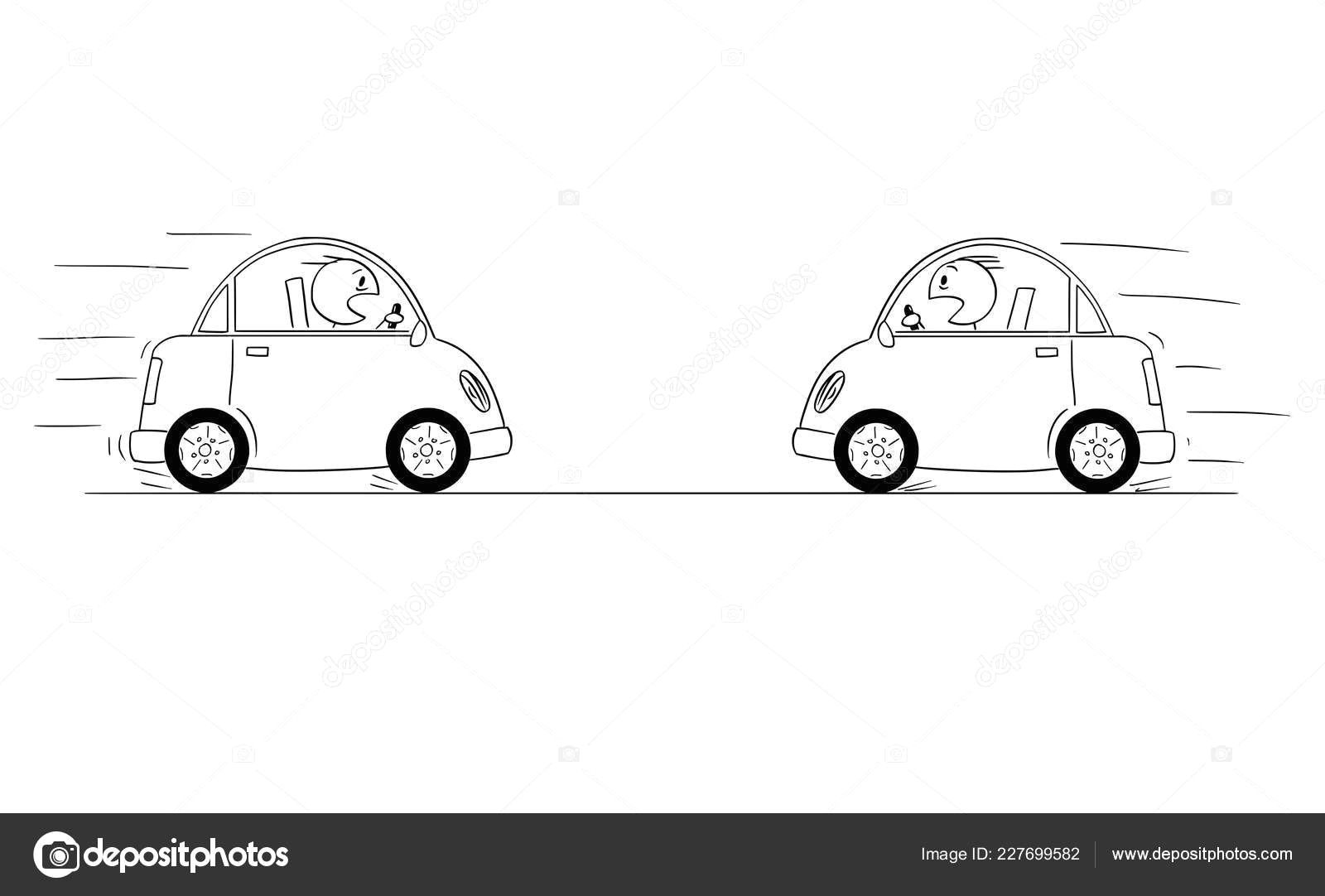 Unduh Drawing Cartoons 2 Cartoon Drawing Od Two Cars Driving Against Each Other Just Moments