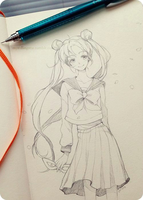 V Anime Drawing Drew some More Sailor Moon I Like It when Shes Portrayed as Just A