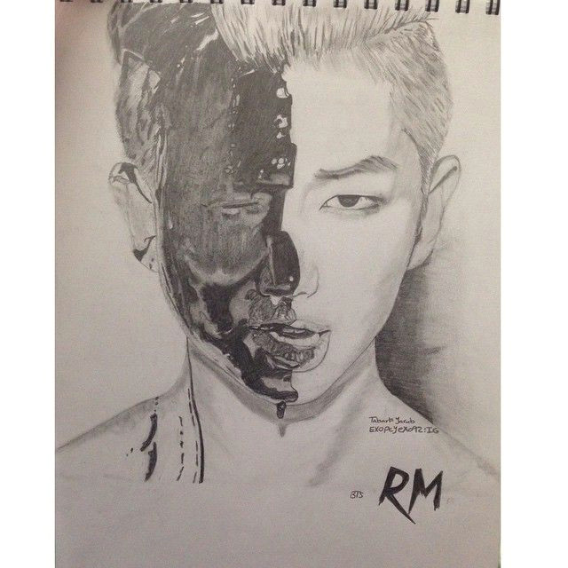 V Drawing Jimin Mulpix Drawing Bts Rm Rapmonster Draw Kpop Bangtanboys V