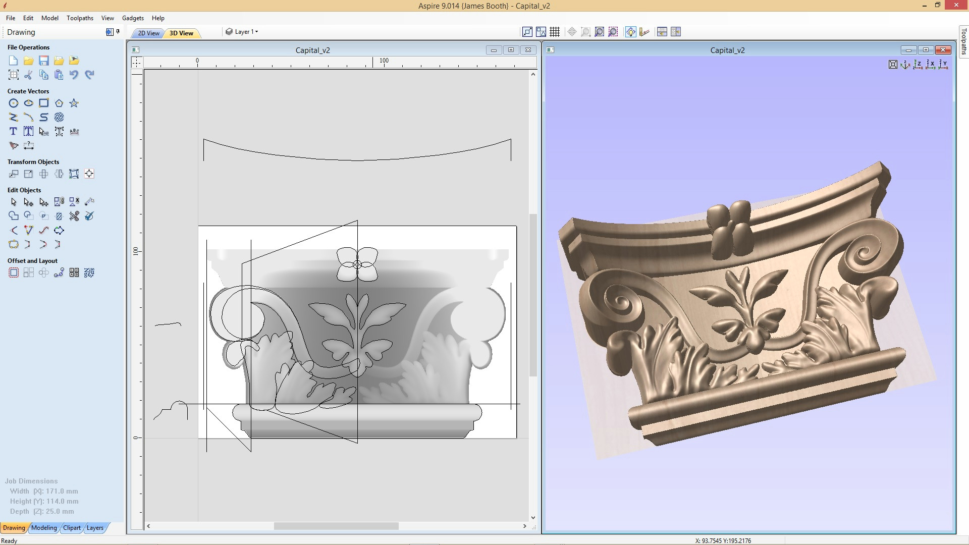 Vcarve Drawing Ceorfanworks Mantel Vectric