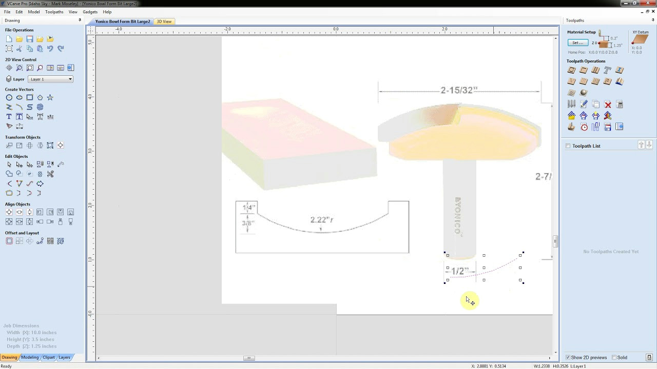 Vcarve Drawing Vectric V Carve Pro form tool issues Youtube