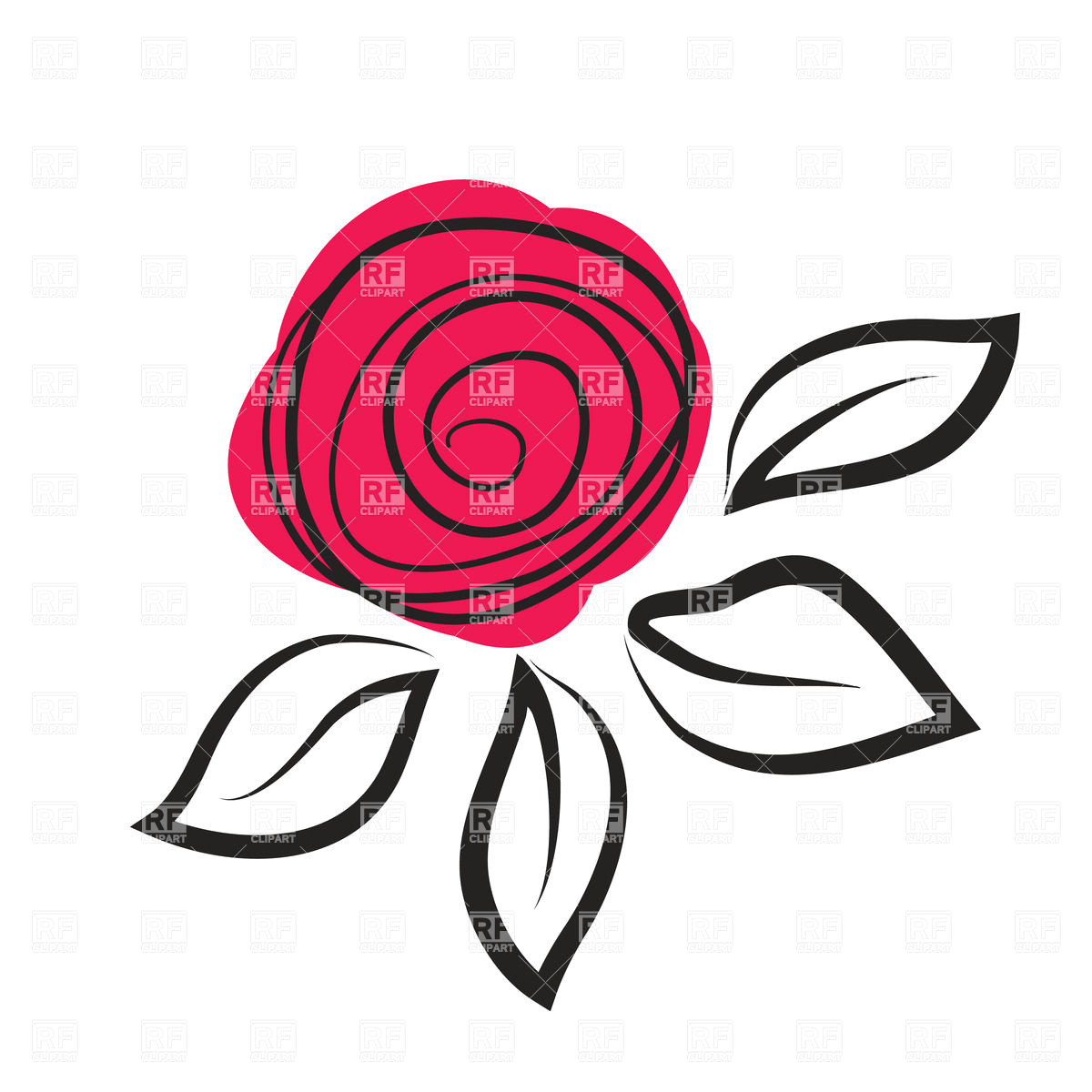 Vector Drawing Of A Rose Abstract Rose Flower Vector Illustration Of Plants and Animals