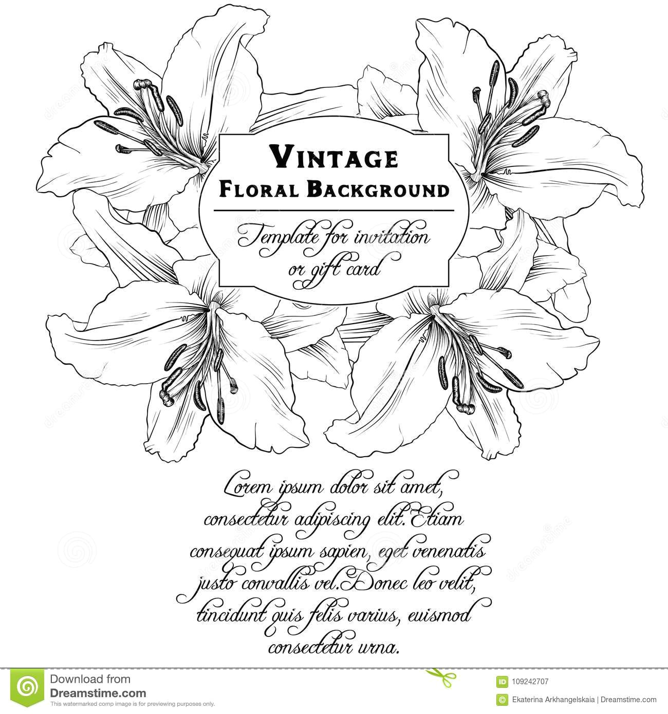 Victorian Drawings Of Flowers Vintage Vector Floral Composition Stock Vector Illustration Of