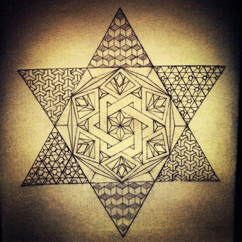 W Drawing Picture Kaleidoscope Stars Lines Geometric Symetric Aztec Pattern