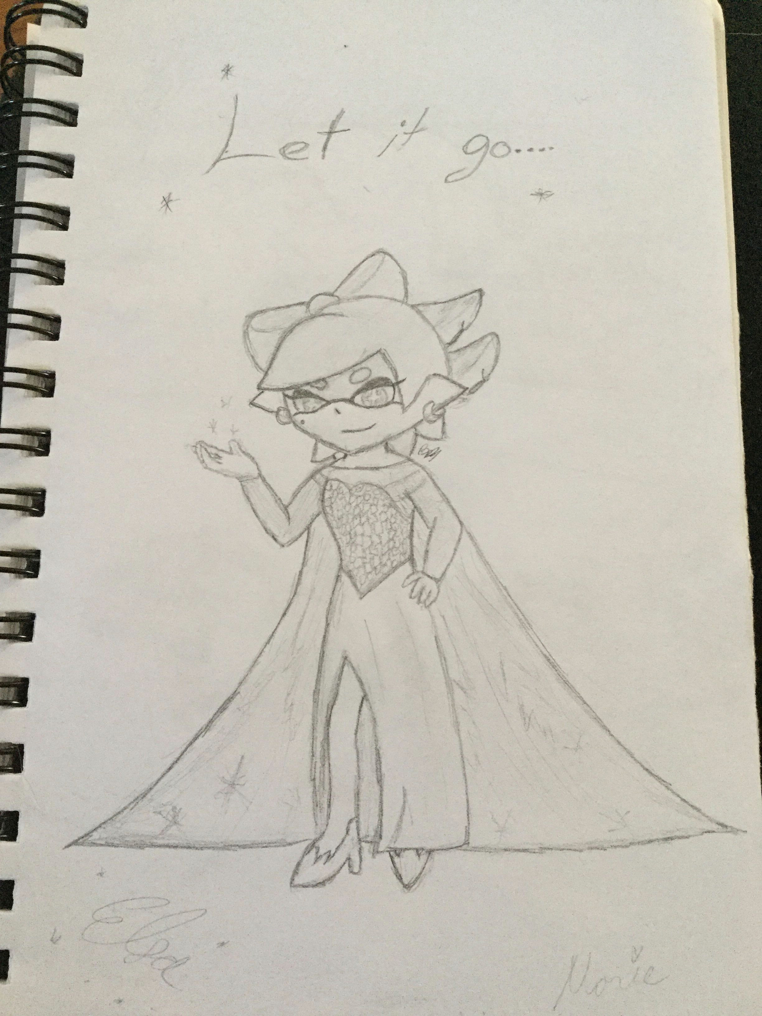 Wii U Drawing Marie From Splatoon as Elsa From Frozen Splatoon Disney Frozen