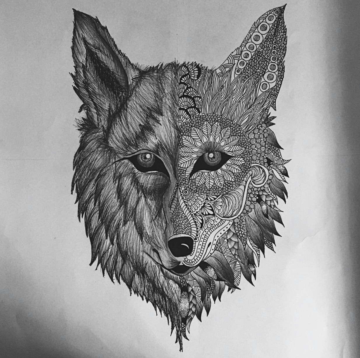 Wolf Drawing Mandala Wolf Wolfmandala Animal Mandala Mandala Pinterest Mandala