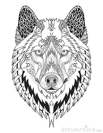Wolf Drawing Mandala Zentangle Stock Photos Images Pictures 12 040 Images Page
