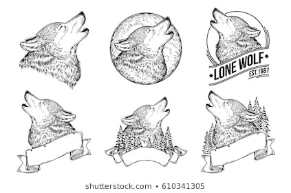 Wolf Drawing Sitting Down Wolf Images Stock Photos Vectors Shutterstock