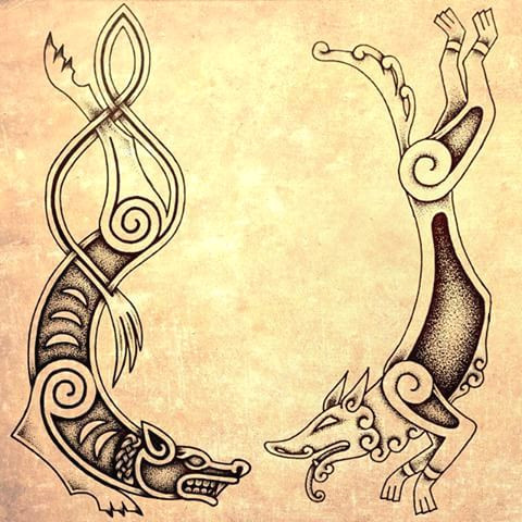 Wolf Drawing Styles Two Different norse Styles Of Wolves by Ir Artwork Embroidery and