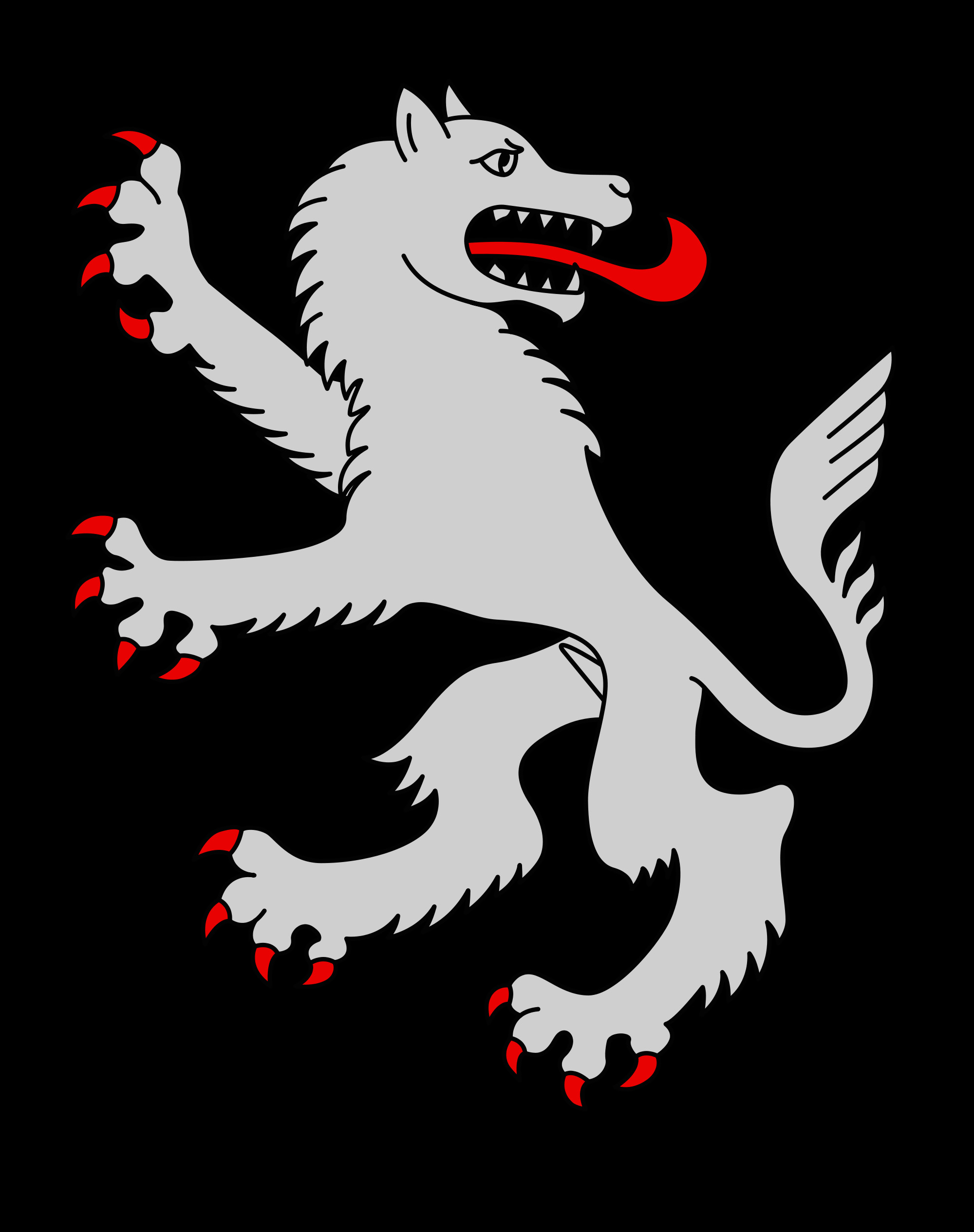 Wolf Drawing Transparent File Heraldic Wolf Regardant Svg Wikimedia Commons