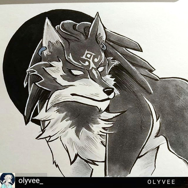 Wolf Link Drawing the Lone Wolf From Olyvee Linktober Day 27 Link S assistant I