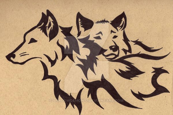 Wolf Mating Drawing Tribal Wolf Mates Three by Shadowdemon77 On Deviantart Pyrography