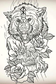 Wolf Neo Trad Drawing 316 Best Neo Traditional Images In 2019 Tattoo Ideas Design