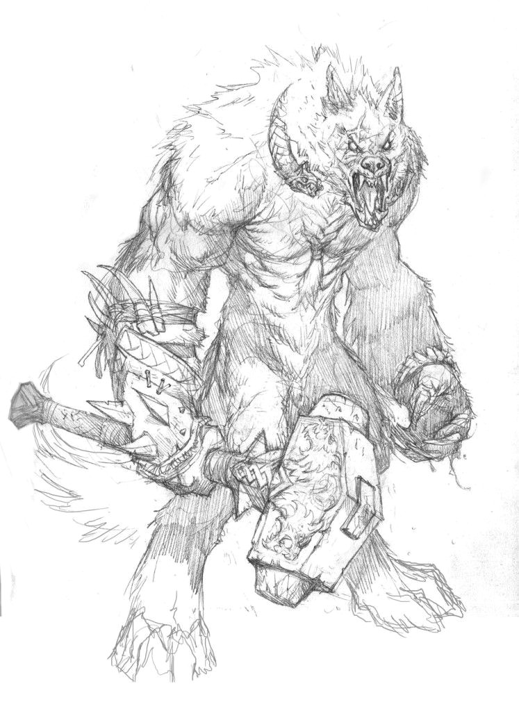Wolfman Drawing Bocetos De Prescott Para Hombre Lobo El Apocalipsis 20 Aniversario