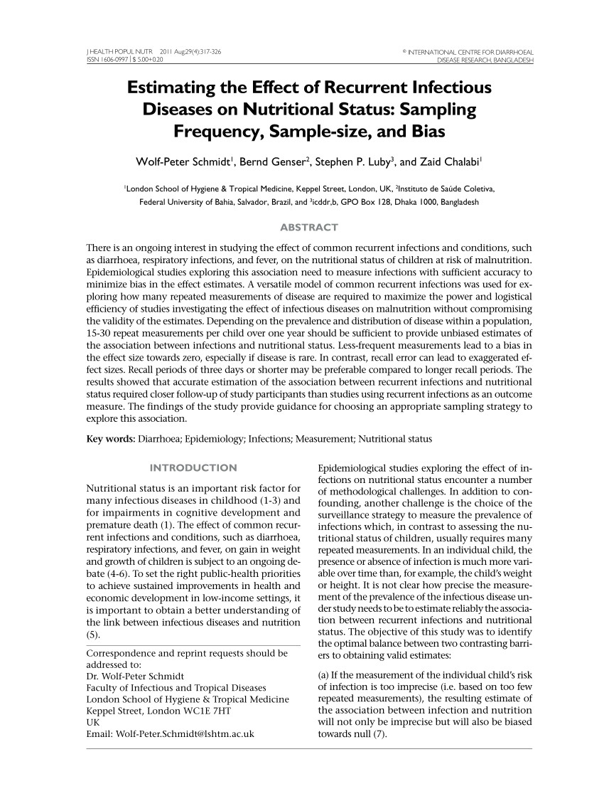 Wolves Draw Bias Pdf Estimating the Effect Of Recurrent Infectious Diseases On