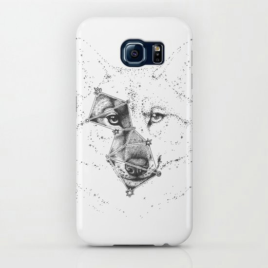 Wolves Drawing Black and White Wolf Constellation Lupus Black White iPhone Case by