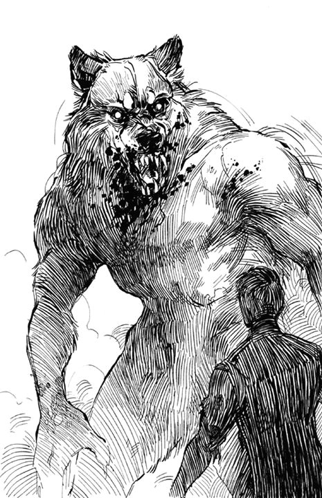 Wolves Ink Drawing A Fair Fight by Shoomlah On Deviantart Horror Phreek Werewolves