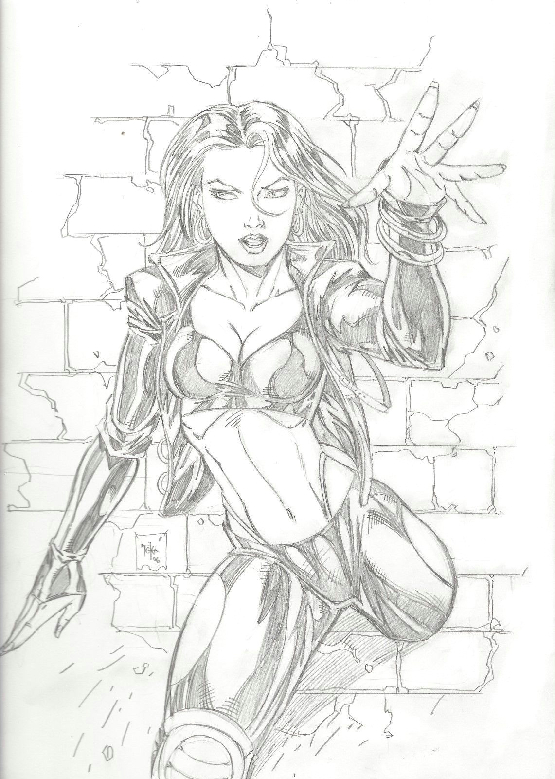 X Factor Girl Drawing Shadowcat original Art by Tgk X Men X Factor Excalibur X force