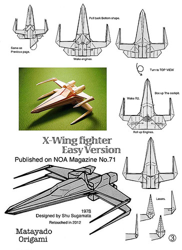X Wing Drawing Easy origami Diagrams O Xwing Fighter origami Diagram Easy Version