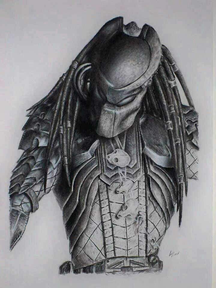 Xenomorph Drawing Easy Predator Pencil Drawing by Louie Diaz Predators Predator