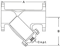 Y Strainer Drawing Symbol Carbon Steel Stainless Steel Flanged Y Strainer Class 150 On