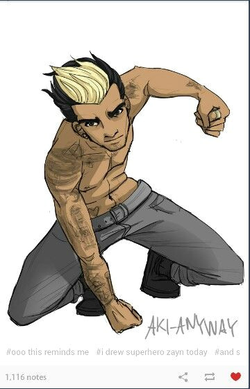 Zayn Cartoon Drawing Makes An Inhumam Noise This is Zayn S Comic Book Character Based