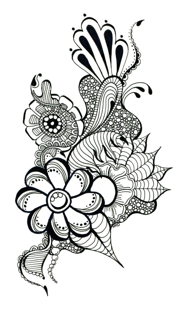 Zen Drawing Flowers Doodle Art Floral Drawing Doodleaddicted Com Sharpie