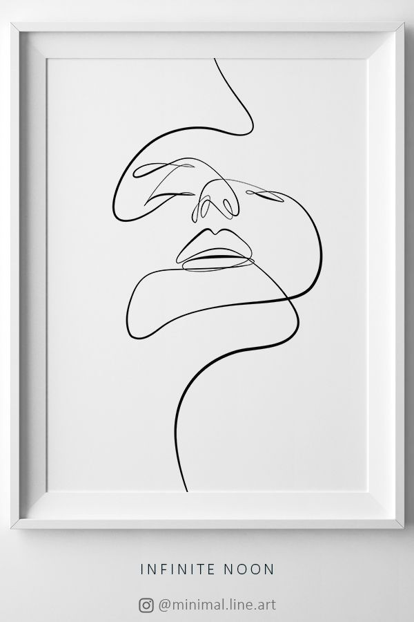 Abstract Animal Drawings Abstract Female Face Print Printable One Line Drawing