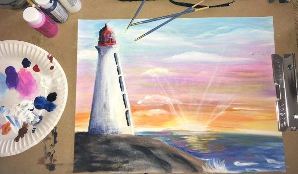 Acrylic Drawing Easy How to Paint A Lighthouse Sunset Sunset Painting Easy