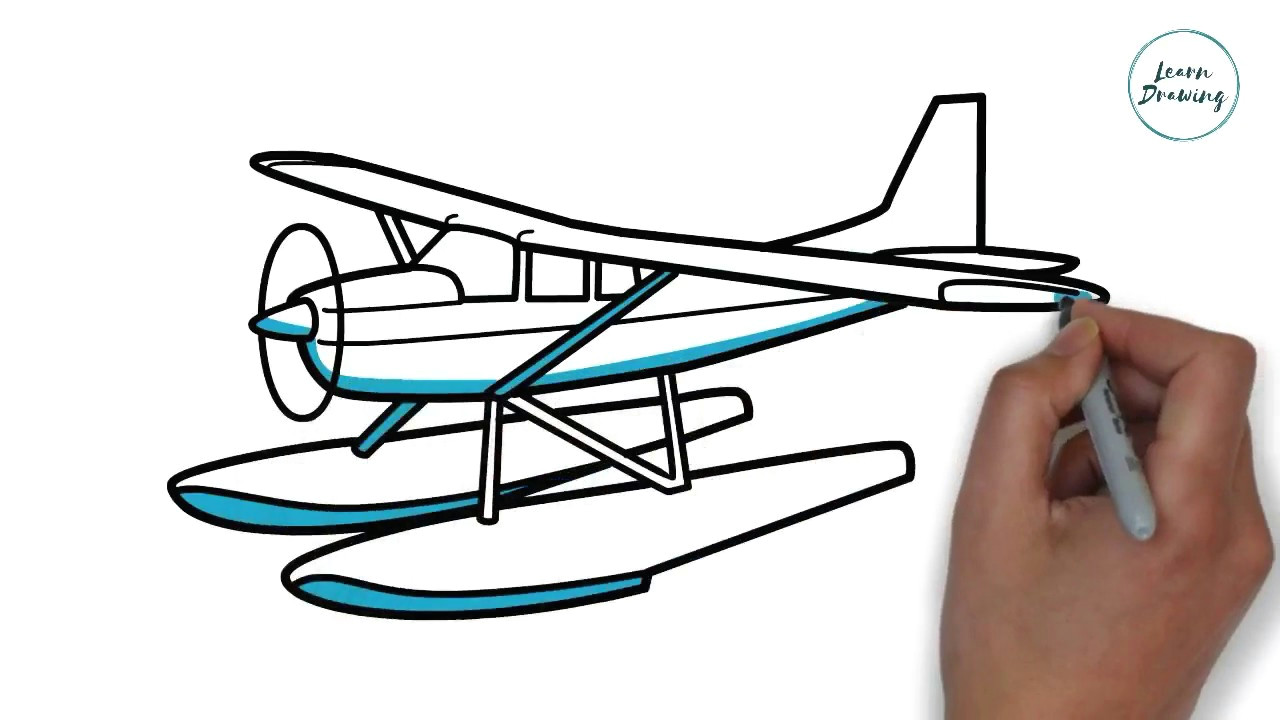 Airplane Easy Drawing How to Draw A Sea Plane On Paper Step by Step Learn Drawing