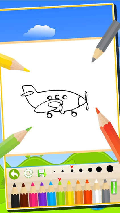 Airplane Easy Drawing Vehicles Airplanes Trains Coloring Book Kids Easy Paint