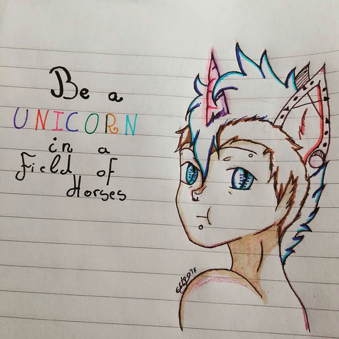 Anime Drawing with Color Cutie In Unicorn form Quotes Color Colofull Sketch