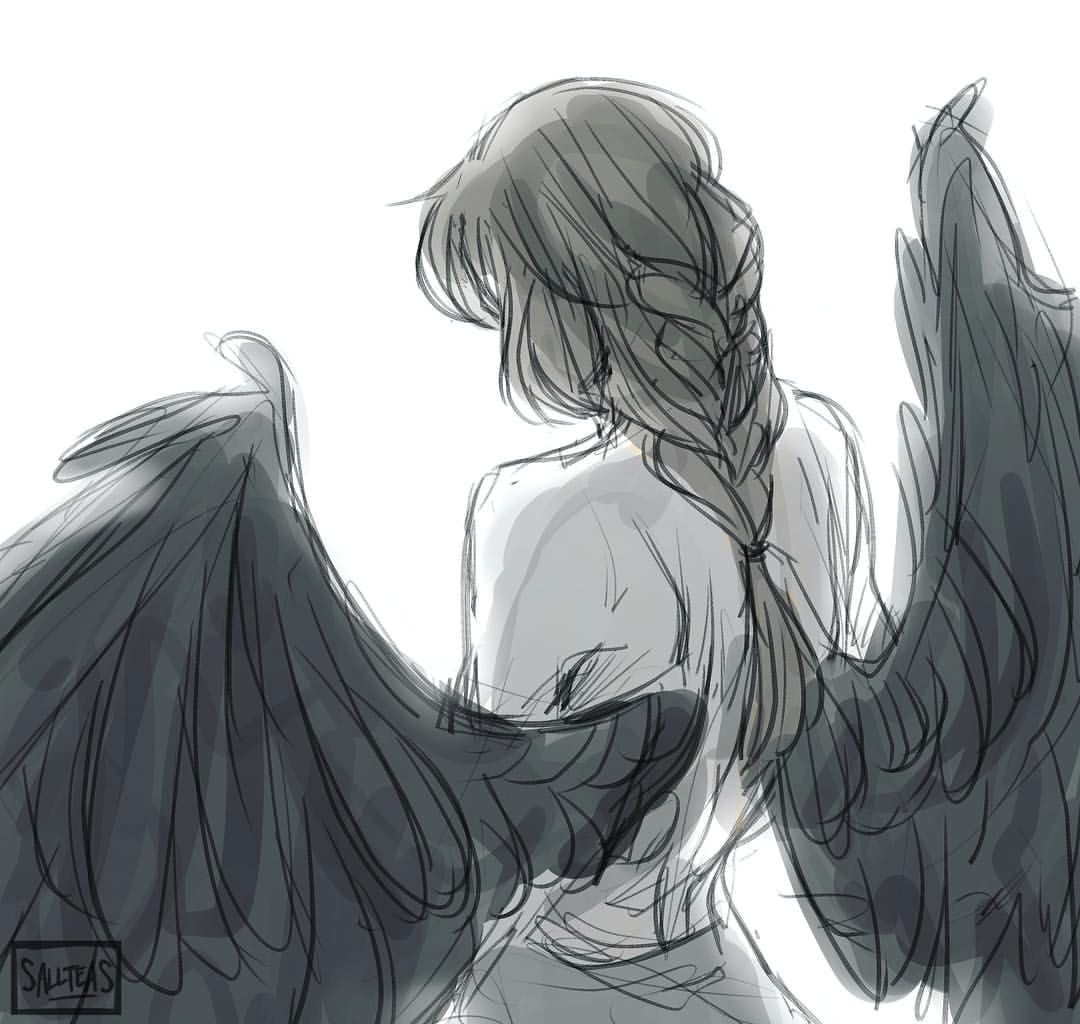 Anime Wings Drawing Pin by Kelseydragon17 On Winged People Drawings Art