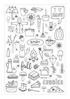 Autumn Drawing Ideas Freebie Friday Fall A5 Dashboard Autumn Doodles Bullet
